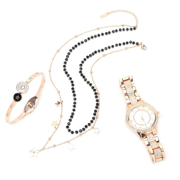 Watch bracelet best sale and necklace set