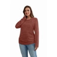 thumbnail image 5 of Ronuti Womens Sweaters Long Sleeve Shirts Fall Fashion 2026 Trendy Tops Ruched Outfits Winter Clothing Red Shirts, 5 of 8