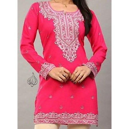Beautiful Women Tops, Indian Kurti Tunic, Kurta Sale :  RANA | Fuschia | Garment Bust Size