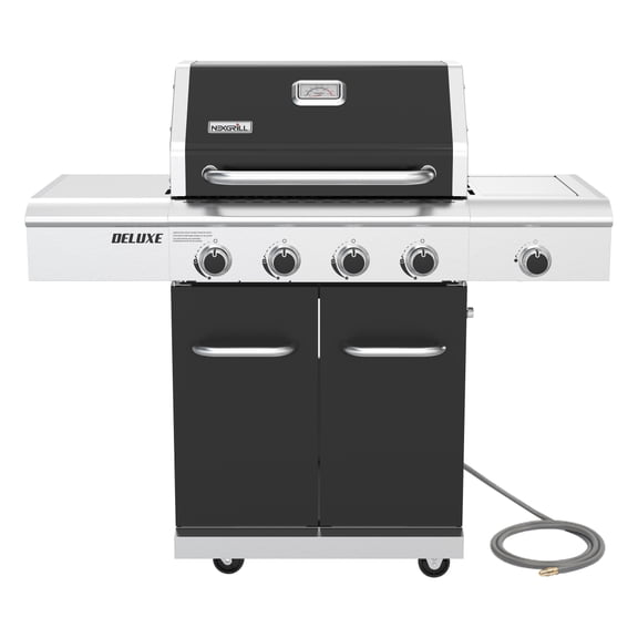 Nexgrill 4-Burner Natural Gas Grill with Side Burner and Griddle Insert, 627 SQ In Total Cooking Space, 59,000 BTUs Output, BBQ Grill Perfect for Outdoor Gatherings - 730-0958HE