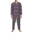 thumbnail image 3 of Naloa Gnomes And Houses Men’s Pajamas Set - Long Sleeve Button Down Sleep Shirt and Pajama Bottoms Sleepwear Set-Large, 3 of 7