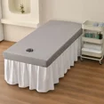 thumbnail image 1 of Drap-housse de Table de Massage Imperméable et Résistant à l'Huile avec Trou pour le Visage (Gris, 80x190cm), 1 of 7