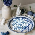 thumbnail image 4 of Easter Scalloped Cocktail Napkin Blue Chinoiserie Floral Bunny Paper Napkin Disposable Rabbit Flower Dinner Dessert Napkin for Spring Party Supplies, 4 of 4