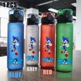 thumbnail image 3 of Vaso de agua portátil para deportes de viaje, para acampar al aire libre, resistente a fugas, de plástico, de Sonic the Hedgehog, rojo, verde, azul y negro, 560 ml, 3 of 5