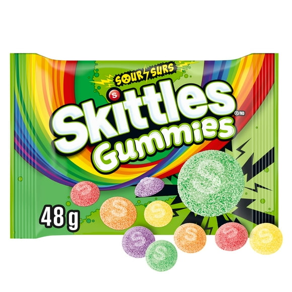 SKITTLES Sour Gummies Chewy Candy, 48g, E-SKITTLES SK SOUR GUMMIES 48G