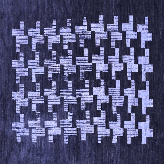 Ahgly Company Machine Washable Indoor Square Abstract Blue Modern Area Rugs, 8' Square