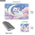 thumbnail image 3 of Square Leather Placemat Set One SizeX2 Heat-Resistant Washable Kitchen Table Decorations Cute Cat with Purple Bows, 3 of 8