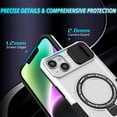 thumbnail image 4 of ELEHOLD Rugged Case for iPhone 15 Plus with Sliding Camera Lens Cover Rotation Ring Holder Stand Function Compatible with MagSafe Shockproof Cover for iPhone 15 Plus - White, 4 of 10