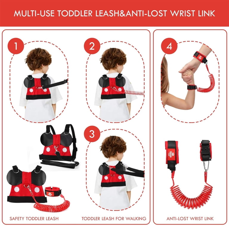 OROLIVING 4-in-1 Toddler Safety Harness Leash, Red photo 7