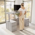 thumbnail image 4 of Scranton & Co Engineered Wood 72W Standing Desk with Drawers & Panel in Gray, 4 of 8