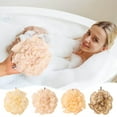 thumbnail image 1 of Esponja de flores de baño - Bola de baño para fregar suave y que no se dispersa - Agradable para la piel, diseño de dos tonos, conveniente lazo para colgar, 5.9x5.9in, 1 paquete, 1 of 6