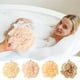 thumbnail image 1 of Esponja de baño Loofah 2 tonos, suave, suave, sin esparzar, de 5,9 pulgadas de gran tamaño de cuerpo de lujo, espuma alta con lazos colgantes, secado rápido, fácil de limpiar, amigable para piel, 1 of 7