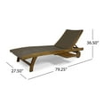 thumbnail image 3 of Leah Outdoor Wicker and Wood Chaise Lounge with Pull-Out Tray, Set of 4, Teak and Brown, 3 of 6