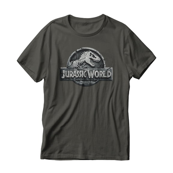 Playera Jurassic World para Hombre, Cuello Redondo Manga Corta Gris Talla M