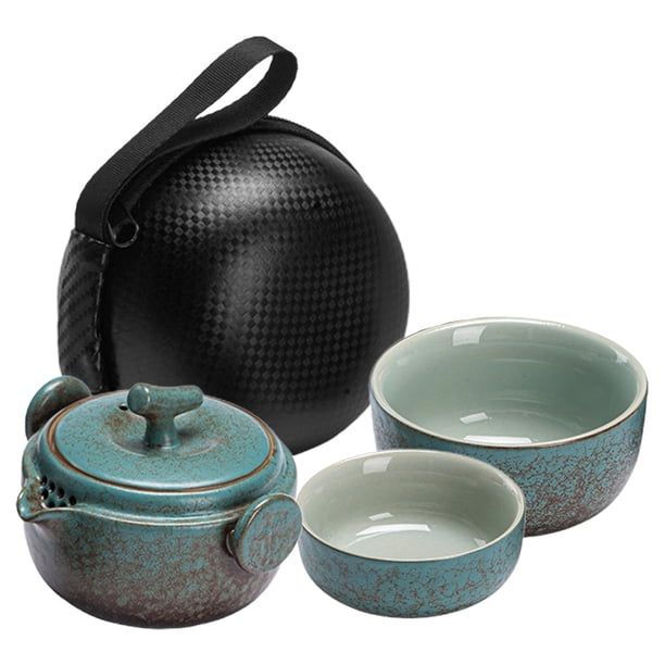 1 juego de té de cerámica con tetera y tazas para adultos, perfecto para viajes y para la experiencia del té chino, ideal para fiestas de té