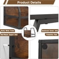 thumbnail image 3 of Y&M 2 In 1 Vinyl Record Storage Crate, 1PC Wood LP Holder, Wall Mount or Desktop Metal Album Organizer, Holds 80+ Records, Multifunctional Stackable Magazine Display Shelf, Brown, 3 of 8