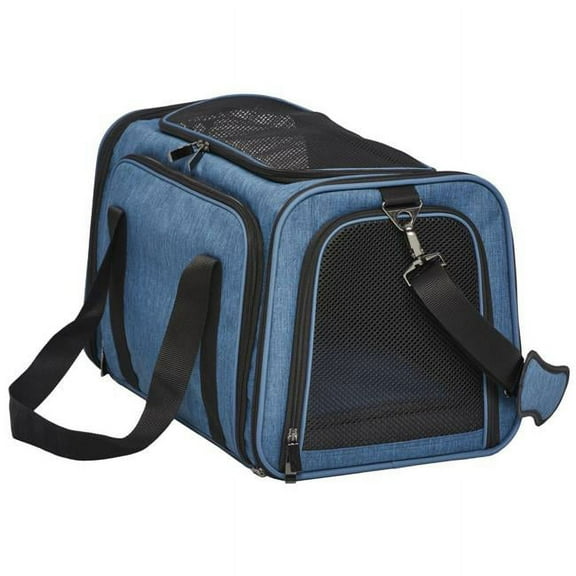 Mid West MW02616 Duffy Expandable Pet Carrier, Blue - Medium