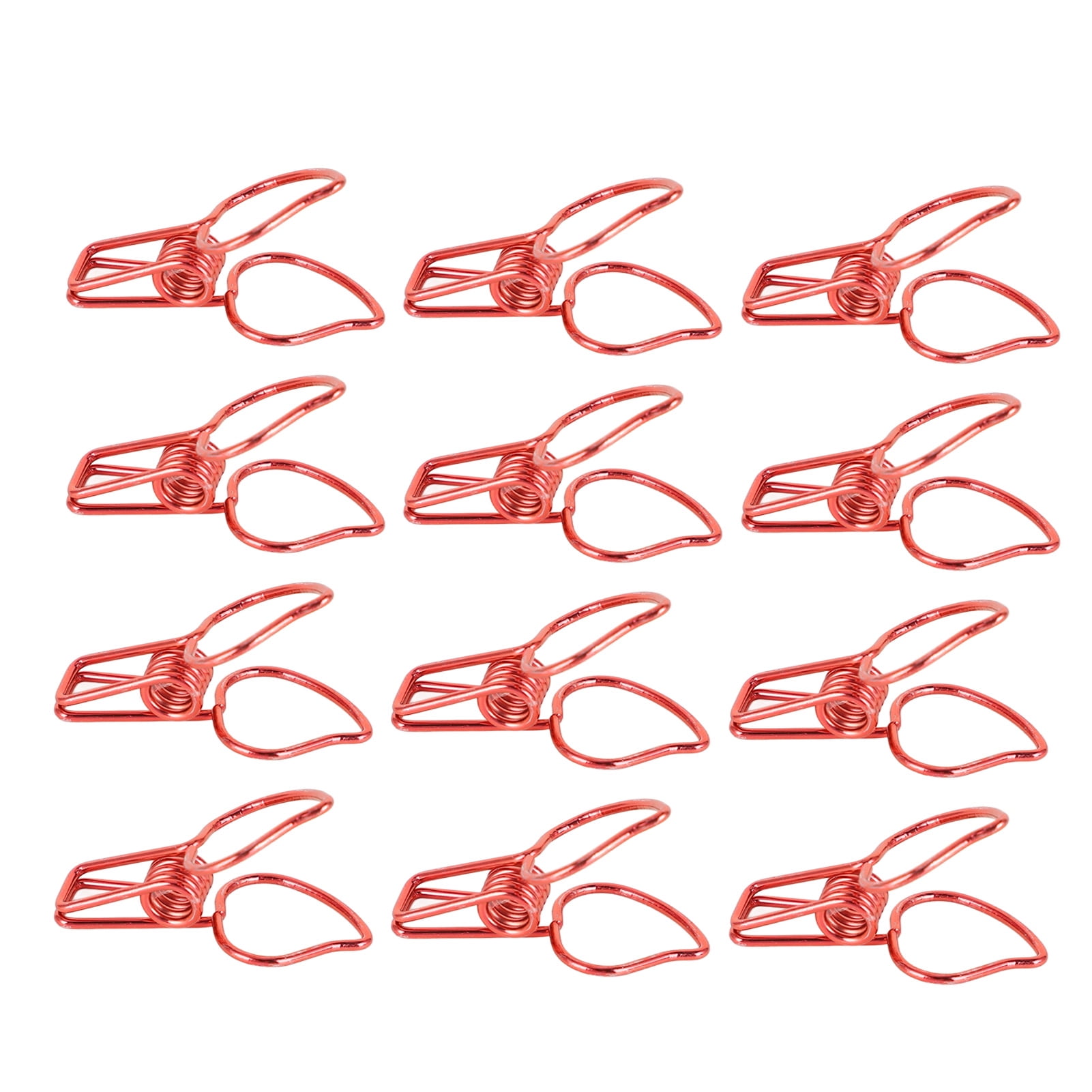 M Buder 100pcs Binder Clips Cute Cartoon Peach Shape Metal Long Tail Clips Office Account Paper Clamps, Red (7.87 inches / 20 cm)