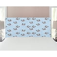 thumbnail image 1 of Panda Headboard, Muzzles Panda Illustration with Happy Sad Funny Surprised Faces Different Expressions, Upholstered Decorative Metal Bed Headboard with Memory Foam, Full Size, Black Blue, by Ambesonne, 1 of 4