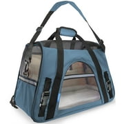 Angle View: New Paws & Pals PTCR01-LG-BL Soft Sided Pet Carrier, Blue, Large, Each
