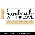 thumbnail image 2 of Handmade with Love Heart Detail Self-Inking Rubber Stamp Ink Stamper for Business Office - Yellow Ink - Large 2-2/4 Inch, 2 of 7