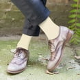 thumbnail image 4 of Feraricci 6 pairs of Solid Color Polyester Socks for Men, Casual and Formal Attire Mid Rise Men’s Crew Socks - Ivory, 4 of 7
