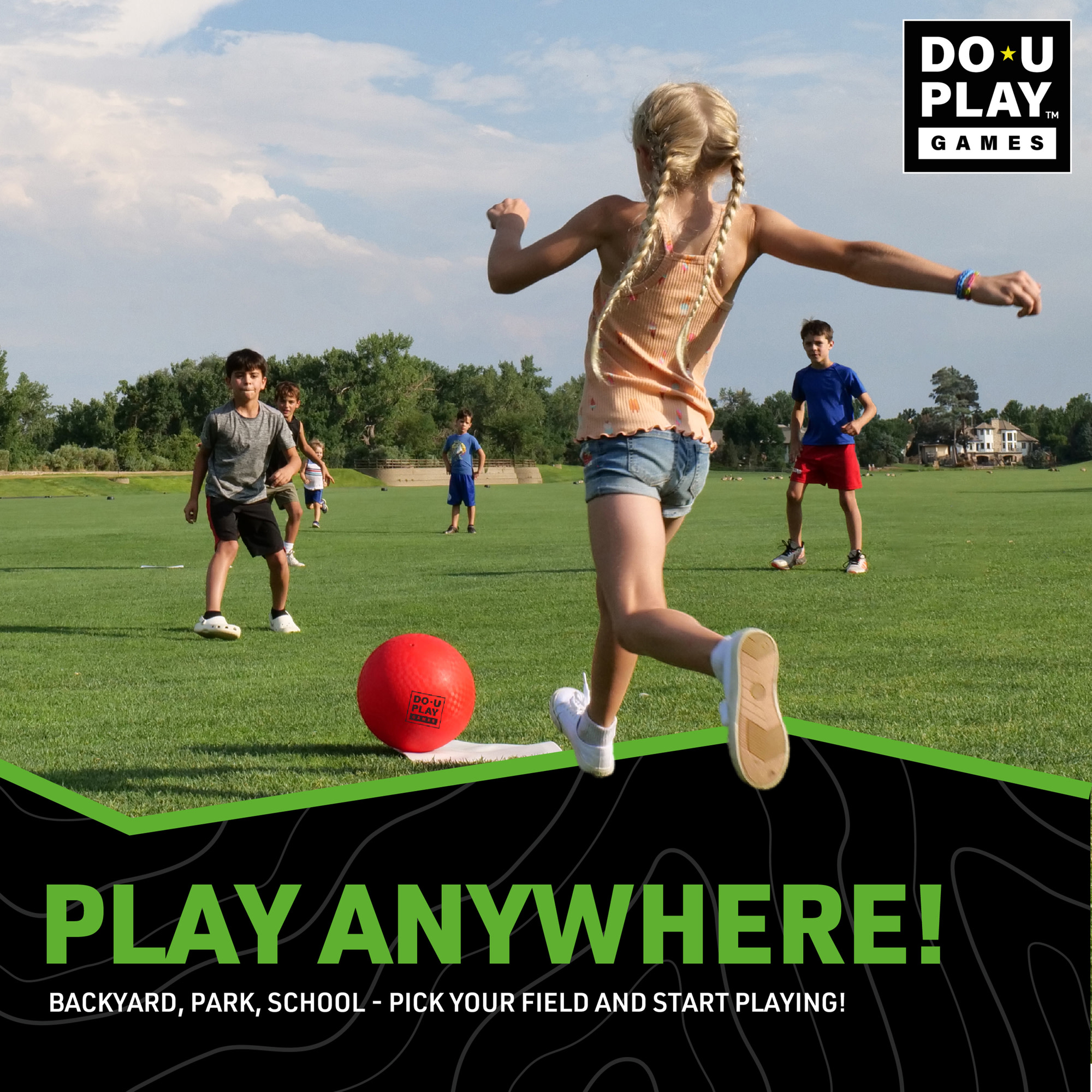 Do-U-Play: Ultimate Kickball Kit - Outdoor Game Set, 10" Ball, 4 Bases, Air Pump, Carry Bag, Kick-Catch-Tag, Backyard Activity, Family-Kids-Adults