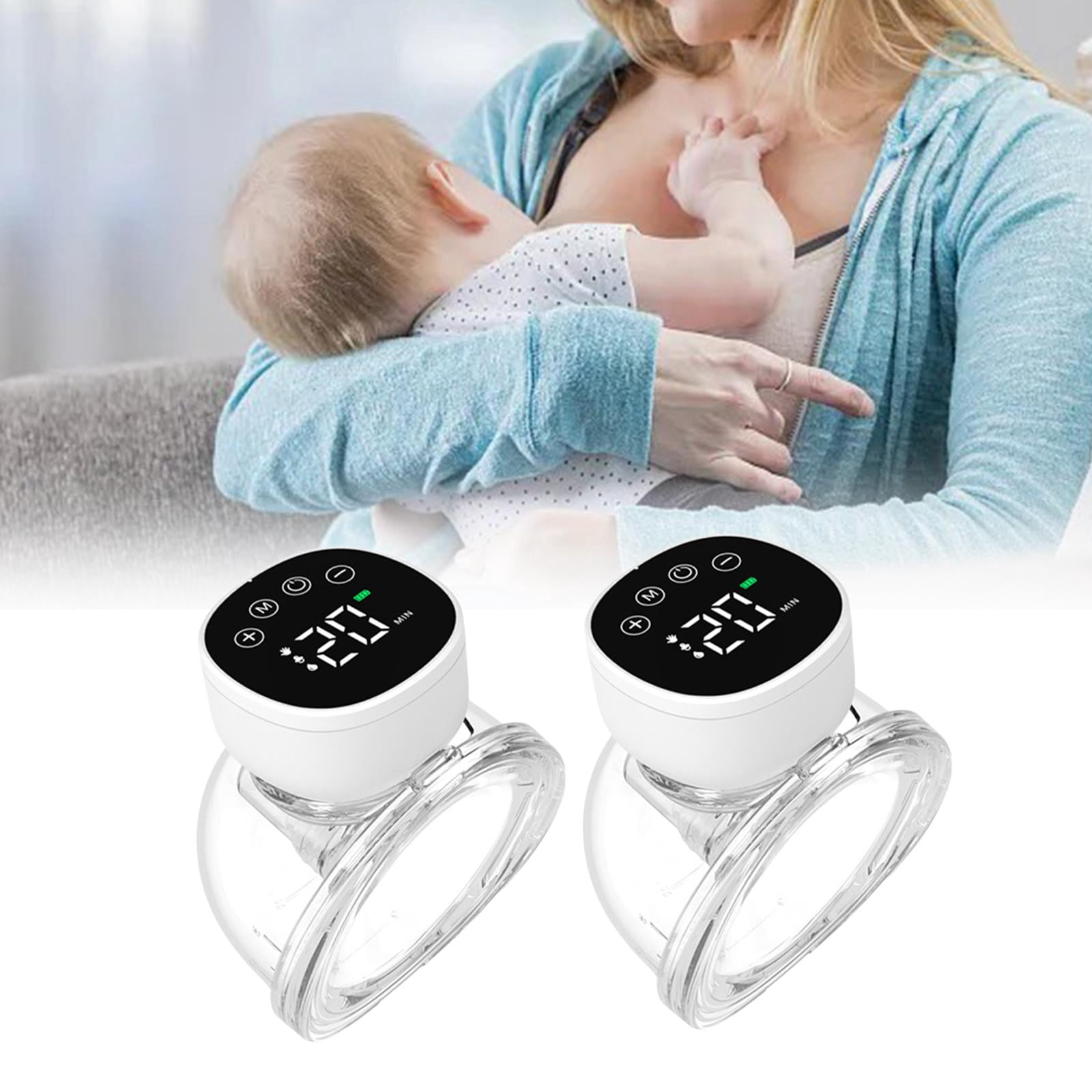 LeeQinersw Portable Milk Pump, Breastfeeding Pump, Strong Suction, Smart Display, Automatic Black 2pcs