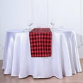 thumbnail image 3 of BalsaCircle 14" x 108" Gingham Checkered Table Runner Party Linens Black Red, 3 of 8