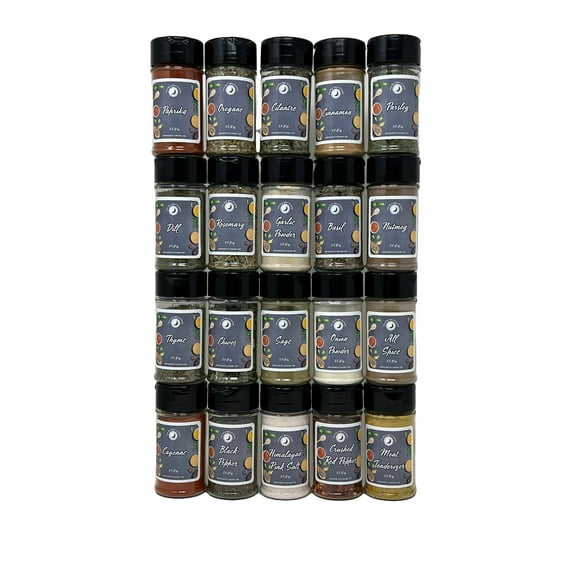 June Moon Spice Company's Pantry Seasoning and Spice Starter Set (20 Count) | 3.5 fl. oz. Jars |  Premium