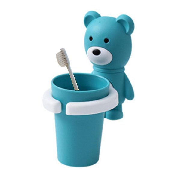 Soporte para cepillo de dientes para niños montado en la pared con succión sin rastro, soporte para cepillo de dientes y pasta de dientes para colgar en la pared, taza para cepilla