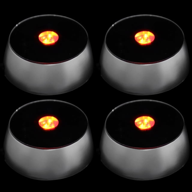COOPHYA 4Pcs Led Display Base Silver Plastic For Glass Art Crystals Jewelry Acrylic Items