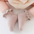 thumbnail image 5 of Caqnni Baby Girls Princess Socks Lace Ruffle Frilly Ankle Dress Sock for Toddler (Coffee,M), 5 of 5