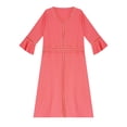 thumbnail image 4 of Lejafay Robe Décontractée à Manches Longues pour Filles, Robe de Danse d'Église, Robe Musulmane Rouge Melon D\'eau 150, 4 of 6