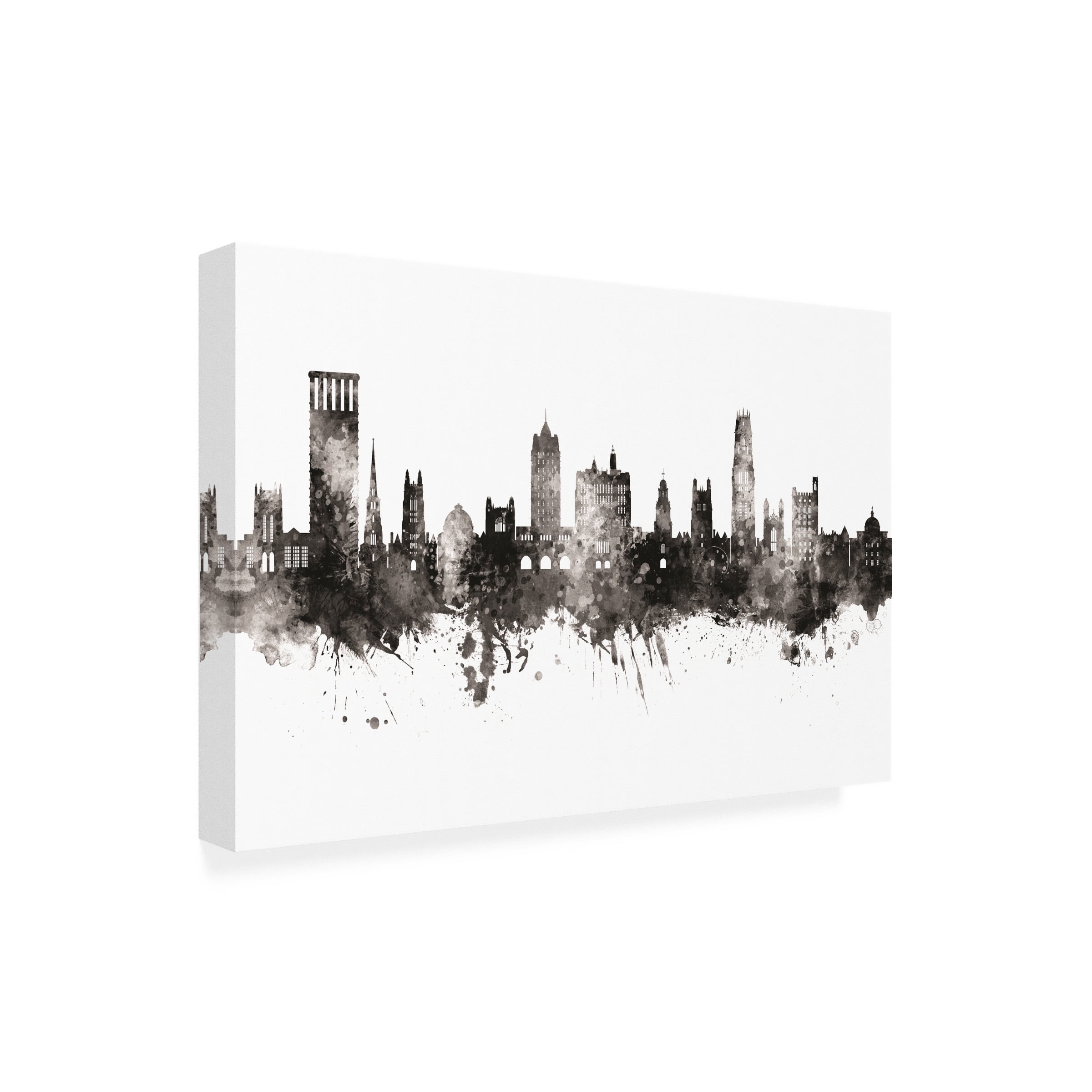 Michael Tompsett 'New Haven Connecticut Skyline BW' Canvas Art