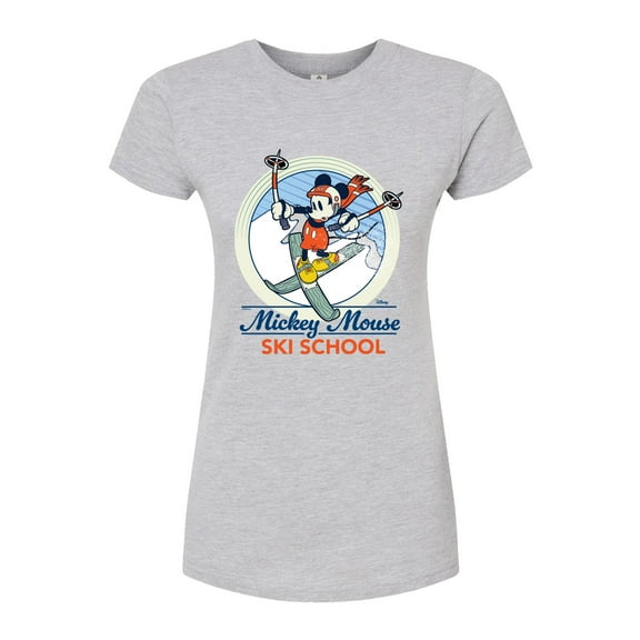 Disney - Mickey Mouse Ski School - Juniors Fitted Graphic T-Shirt