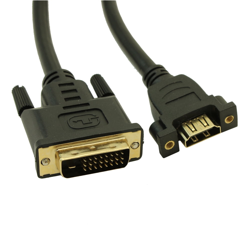3ft PANELMOUNT HDMI Female / DVID Combination Cable (30 AWG), Gold
