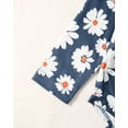 thumbnail image 6 of Newborn Baby Girls Clothes 3 Months Girls 3PCS Romper Outfits Set Flower Print Newborn Girls Long Sleeve Top Pants Set with Headband Blue, 6 of 9