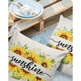 thumbnail image 3 of Outdoor Throw Pillow Cover Yellow Sunflower and Green Leaves Waterproof Cushion Covers 2 Pack Floral Sunshine Word on Linen Pillow Cases Home Decoration for Patio Garden Couch Sofa, 3 of 7