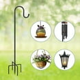 thumbnail image 2 of Cadorn 1PCS Outdoor Hummingbird Feeder with Shepherd Hook Hanging Basket, Adjustable Ground Hook for Yard Garden, Wrought Iron Flagpole Stake for Outdoor Decor,155x26.5cm(Assembly Required), 2 of 9