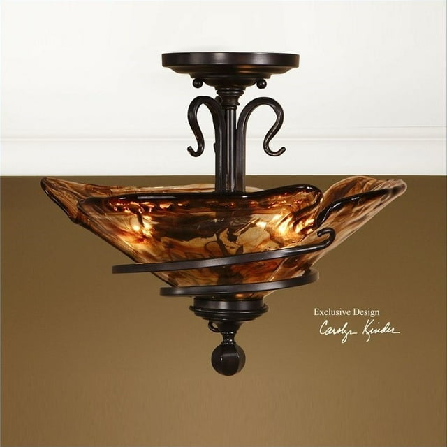 Uttermost Vitalia Huile Frotté Semi Flush Mount Light en Bronze Frotté