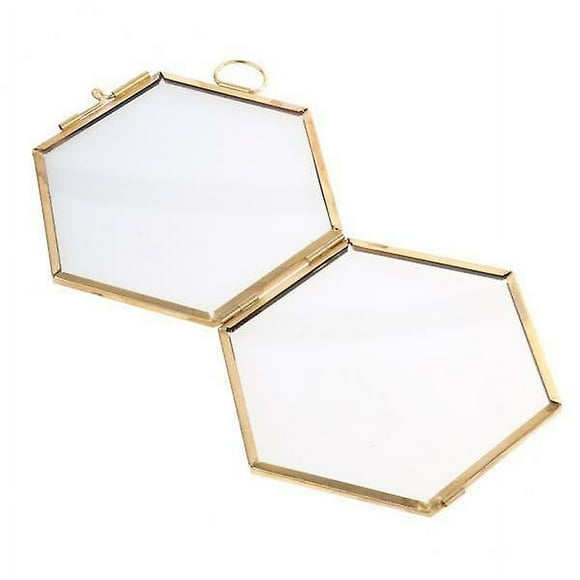15xvintage Style Hexagon Metal Glass Picture Photo Frame Hanging Frame Copper