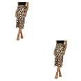 thumbnail image 2 of Minnieouse Vintage con estampado de leopardo para mujer, para fiestas, bodas y bares, faldas de mujer, lápiz, faldas largas, a cuadros, marrón s marrón s,1 2Conjunto, 2 of 6