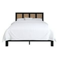 thumbnail image 4 of Home Design Missoula Queen Wood Panel Bed Frame with Rattan Accents, Black – Box Spring Required, 4 of 13