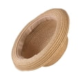 thumbnail image 3 of Holzlrgus Sun Hat, Coffee Fashion Women Bowler Hat Women Summer Sun Hats Straw Beach Hat Woven Straw Hat for Outdoor Activities, Party, Beach, 3 of 5