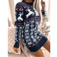 thumbnail image 4 of CEHVOM Robe Chandail de Noël pour Femme à Col Rond avec Orignal, Décontractée, en Tricot, Ample, à Manches Longues, 4 of 6