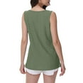 thumbnail image 3 of Summer Savings LADIGASU Women's Solid Color Hollow Button Round Neck Fashionable Casual Tank Top, 3 of 7