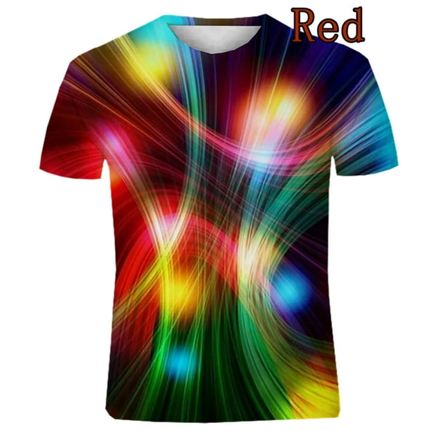 2024 Personalized Features Trendy Fashion Gradient Color Men's Printed T-shirt Simple and Versatile Street Style Short Sleeve
