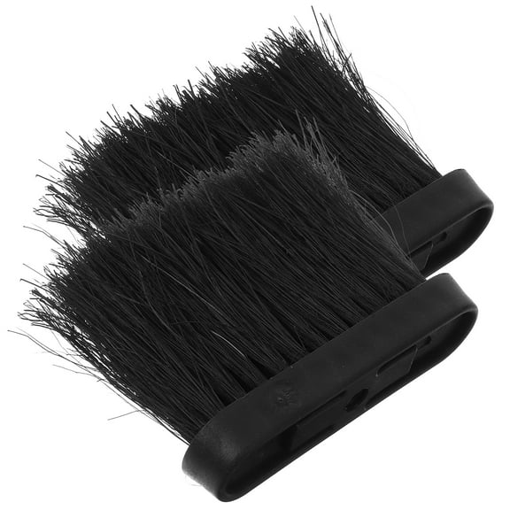 NUOLUX 2 Pcs Bench Parts Fireplace Broom Replacement Brush Head Pit Black