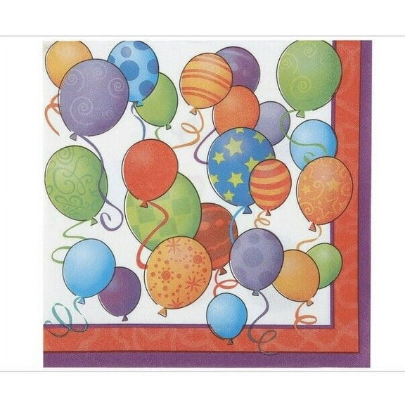 Balloons Birthday Party Lunch Napkins, 16ct